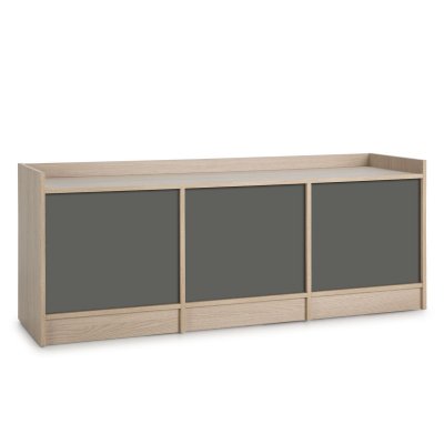 VS VENTA STOCK Meuble TV Mosc&uacute; avec 3 Portes, Couleur Ch&ecirc;ne/Gris, 139 cm (Largeur)