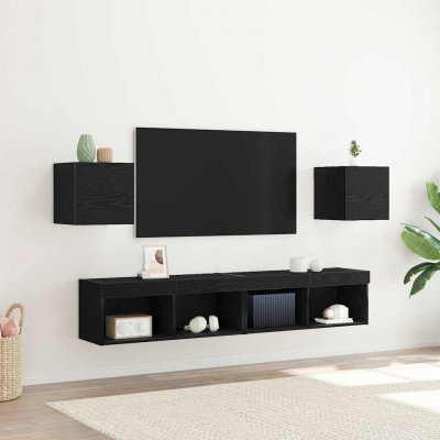 VIDAXL Meuble Tv Mural 2 Pcs Ch&ecirc;ne Noir 30,5 X 30 X 30 Cm 