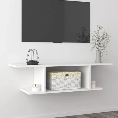 VIDAXL Meuble TV mural Blanc 103x30x26,5 cm