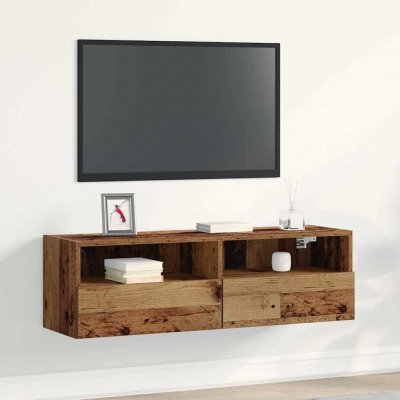 VIDAXL Meuble Tv Mural Bois Ancien 100 X 30 X 30 Cm Bois D'ing&eacute;nierie 