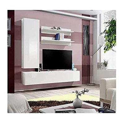 ASM GROS MOBILIER Meuble tv mural design fly i 170cm blanc