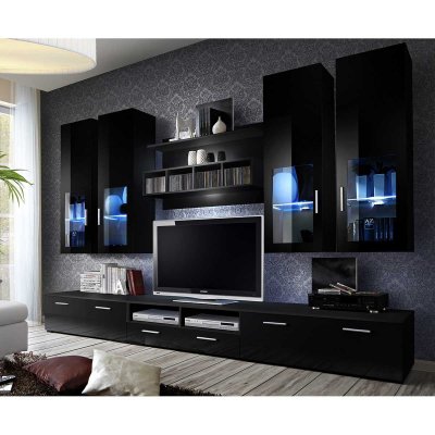 PARIS PRIX Meuble tv mural design ""lyra"" 300cm noir
