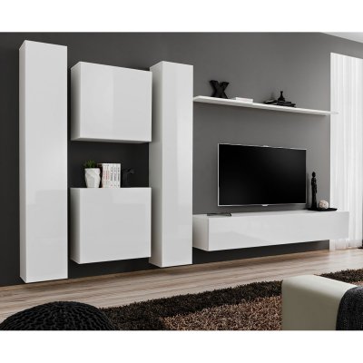 PARIS PRIX Meuble tv mural design switch vi 330cm blanc