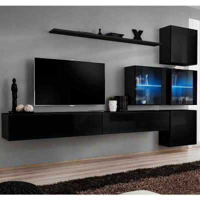 PARIS PRIX Meuble tv mural design switch xix 310cm noir