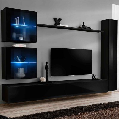 PARIS PRIX Meuble tv mural design switch xviii 280cm noir