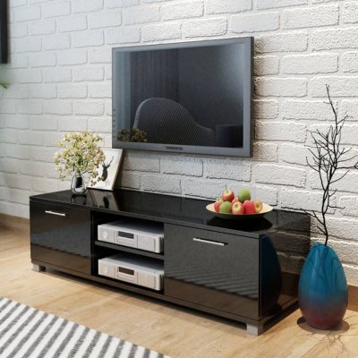 VIDAXL Meuble tv noir brillant 120 x 40,3 x 34,7 cm