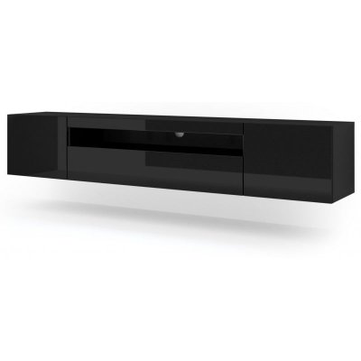  Meuble TV noir fabriqu&eacute; en MDF et HDF avec rangement Bim Furniture