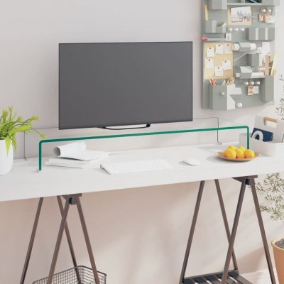 VIDAXL Meuble tv / pour moniteur 100 x 30 x 13 cm verre transparent