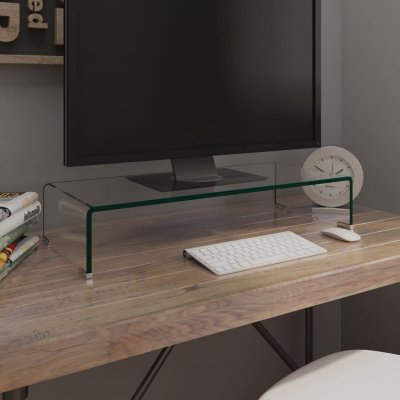 VIDAXL Meuble tv / pour moniteur 70 x 30 x 13 cm verre transparent