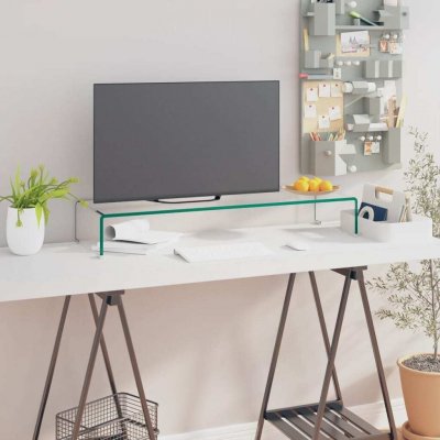 VIDAXL Meuble tv / pour moniteur 90 x 30 x 13 cm verre transparent