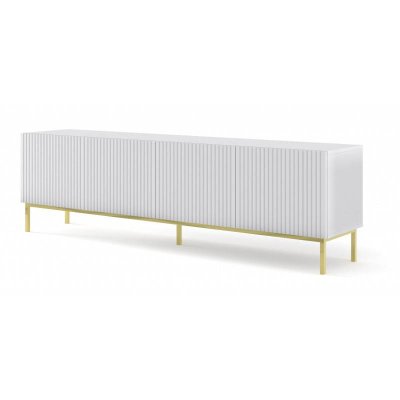 BIM FURNITURE Meuble tv ravenna b 200 cm 4D frais&eacute; blanc mat + cadre