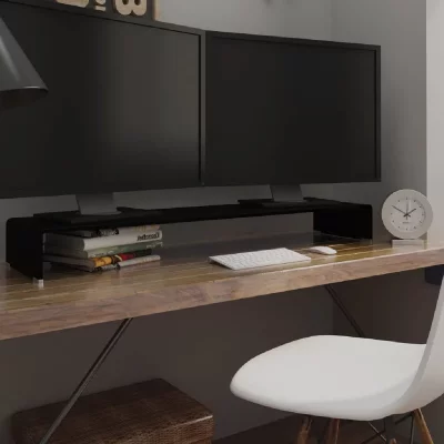 VIDAXL Meuble tv/ support pour moniteur 120 x 30 x 13 cm verre noir