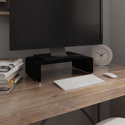 VIDAXL Meuble tv/ support pour moniteur 40 x 25 x 11 cm verre noir
