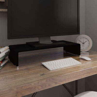 VIDAXL Meuble tv/ support pour moniteur 60 x 25 x 11 cm verre noir