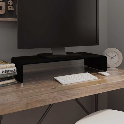 VIDAXL Meuble tv/ support pour moniteur 70 x 30 x 13 cm verre noir