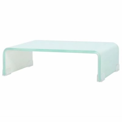 VIDAXL Meuble tv Support pour Moniteur Verre 40x25x11 cm Blanc  Blanc
