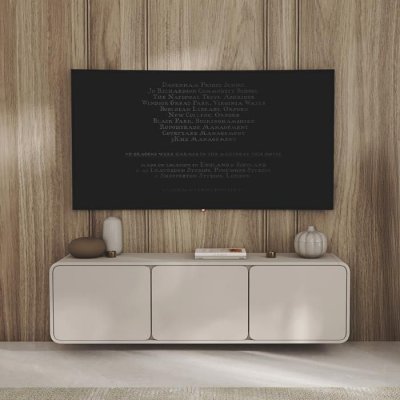 SELSEY Meuble TV suspendu 3 portes &ndash; LUMMO &ndash; Cachemire &ndash; 156 cm