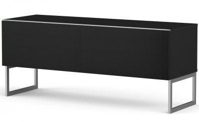 MELICONI Meuble tv tissu acoustique et bois m&eacute;lamin&eacute; noir palermo 120 cm