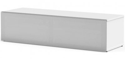 MELICONI Meuble tv tissu acoustique et m&eacute;lamin&eacute; blanc atlanta 120 cm