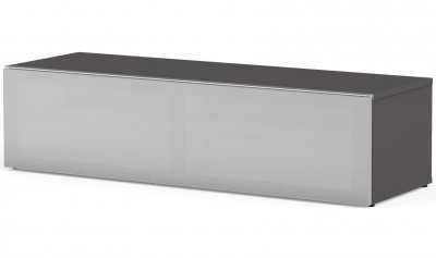 MELICONI Meuble tv tissu acoustique et m&eacute;lamin&eacute; gris fonc&eacute; philladelphie 120 cm