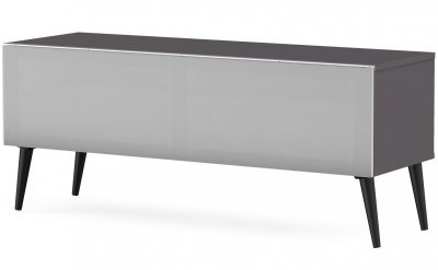 MELICONI Meuble tv tissu acoustique et m&eacute;lamin&eacute; gris helsinborg 120 cm