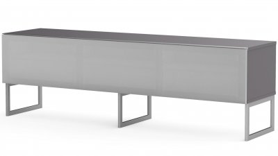 MELICONI Meuble tv tissu acoustique et m&eacute;lamin&eacute; gris pieds m&eacute;tal venezia 160 cm