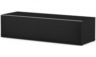 MELICONI Meuble tv tissu acoustique et m&eacute;lamin&eacute; noir dallas 120 cm