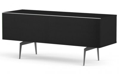 MELICONI Meuble tv tissu acoustique et m&eacute;lamin&eacute; noir pieds m&eacute;tal cairns 120 cm