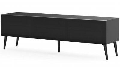 MELICONI Meuble tv tissu acoustique et m&eacute;lamin&eacute; noir vasteras 160 cm