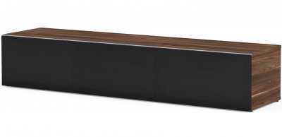 MELICONI Meuble tv tissu acoustique noir et bois fonc&eacute; washington 160 cm