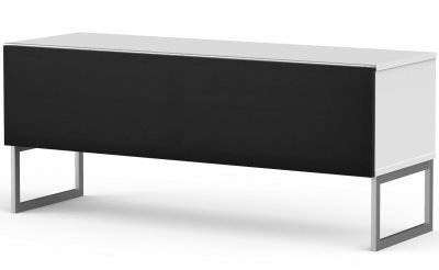 MELICONI Meuble tv tissu acoustique noir et m&eacute;lamin&eacute; blanc modena 120 cm