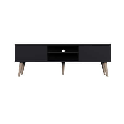 PETITS MEUBLES Meuble TV Toronto pour Salon 160 cm couleur Noir