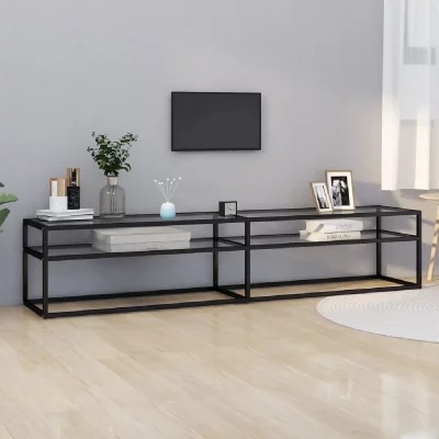 VIDAXL Meuble tv Transparent 200x40x40,5 cm Verre tremp&eacute; - 