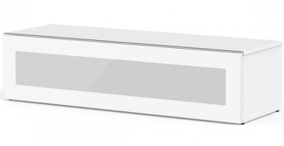 MELICONI Meuble tv verre infrarouge et bois blanc menthy 120 cm
