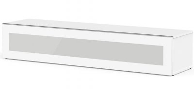 MELICONI Meuble tv verre infrarouge et bois blanc menthy 160 cm