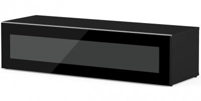 MELICONI Meuble tv verre infrarouge et bois noir menthy 120 cm