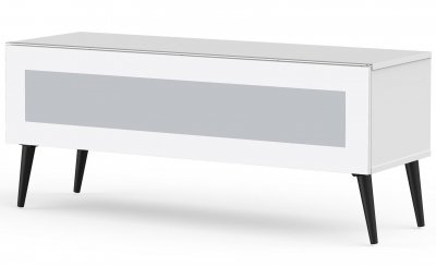 MELICONI Meuble tv verre infrarouge et m&eacute;lamin&eacute; blanc goteborg 120 cm