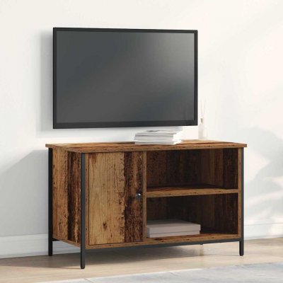 VIDAXL Meuble Tv  En Bois Ancien 80x40x50 Cm En Bois Agglom&eacute;r&eacute; Et Acier
