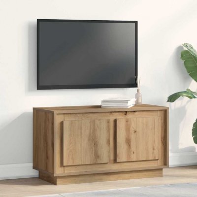 VIDAXL Meuble Tv  En Ch&ecirc;ne Artisanal 80x35x45 Cm En Bois D'ing&eacute;nierie