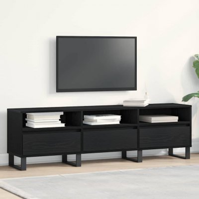 VIDAXL Meuble Tv  Noir Ch&ecirc;ne 150x30x44,5 Cm Bois D'ing&eacute;nierie