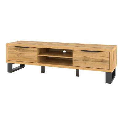 PRICE FACTORY Meuble tv xl 180cm collection milo. Coloris ch&ecirc;ne. Style design.