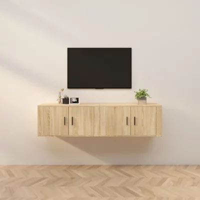 VIDAXL Meubles tv muraux 2 pcs ch&ecirc;ne sonoma 80x34,5x40 cm  Sonoma oak