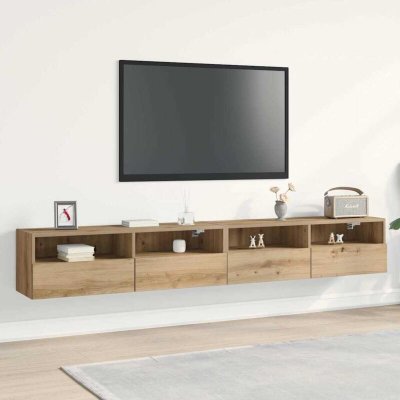 VIDAXL Meubles Tv  2 Pcs Ch&ecirc;ne Artisan 100x30x30 Cm Bois D'ing&eacute;nierie