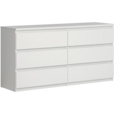 Meubletmoi - Grande commode 2x3 tiroirs blanc - benny - Blanc