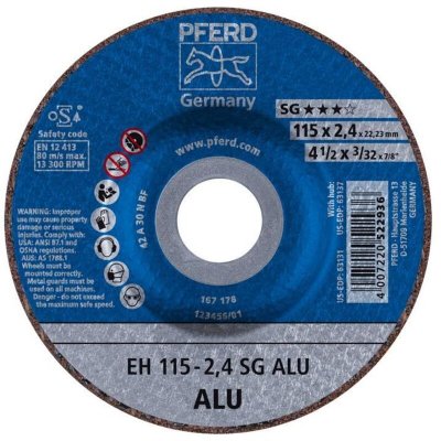 PFERD Meule &agrave; tron&ccedil;onner coud&eacute;e pour aluminium A30NSG 115x2,4mm  1 PCS