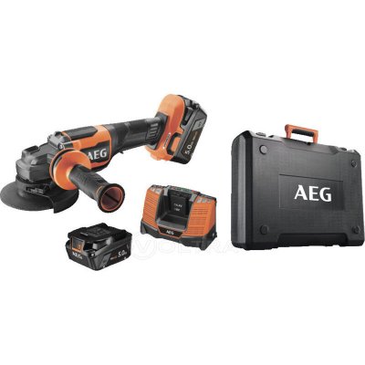 AEG Meuleuse  BEWS18-125BLPX2-502C - 18V Brushless - 125mm - 2 batteries 5,0Ah - Chargeur