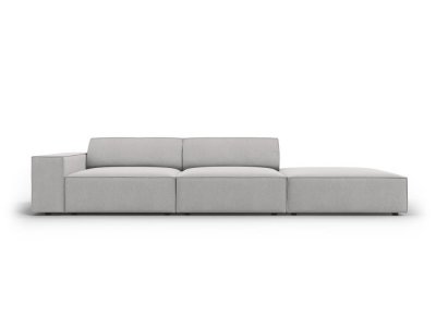 MICADONI HOME MICADONI Canap&eacute; Droit Jodie, 3 Places, Gris Clair, Tissu Structurel