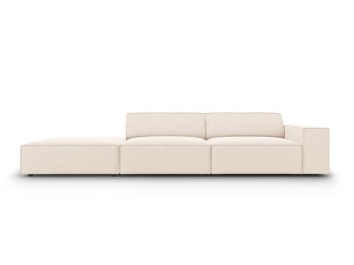 MICADONI HOME MICADONI Canap&eacute; Gauche Jodie, 3 Places, Beige Clair, Velours