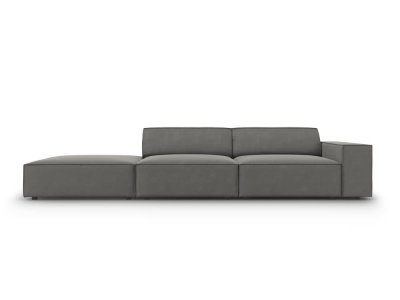 MICADONI HOME MICADONI Canap&eacute; Gauche Jodie, 3 Places, Gris Clair, Velours