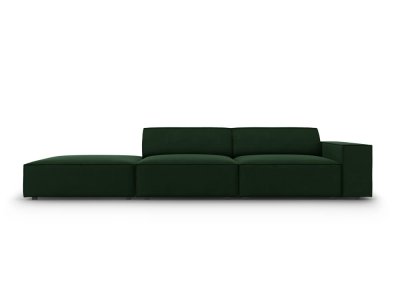MICADONI HOME MICADONI Canap&eacute; Gauche Jodie, 3 Places, Vert Bouteille, Velours